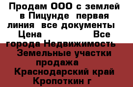 Продам ООО с землей в Пицунде, первая линия, все документы › Цена ­ 9 000 000 - Все города Недвижимость » Земельные участки продажа   . Краснодарский край,Кропоткин г.